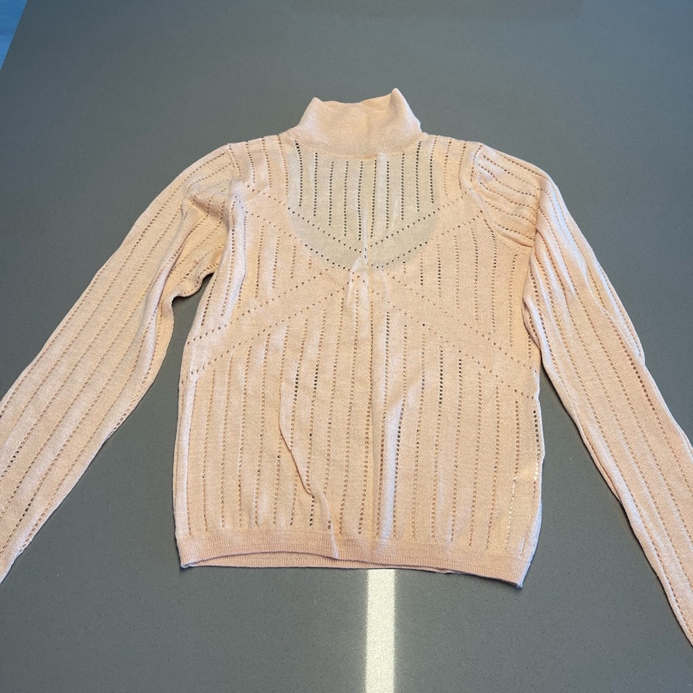 ASOS Beige tan turtleneck neck size US 0 - Picture 3 of 12